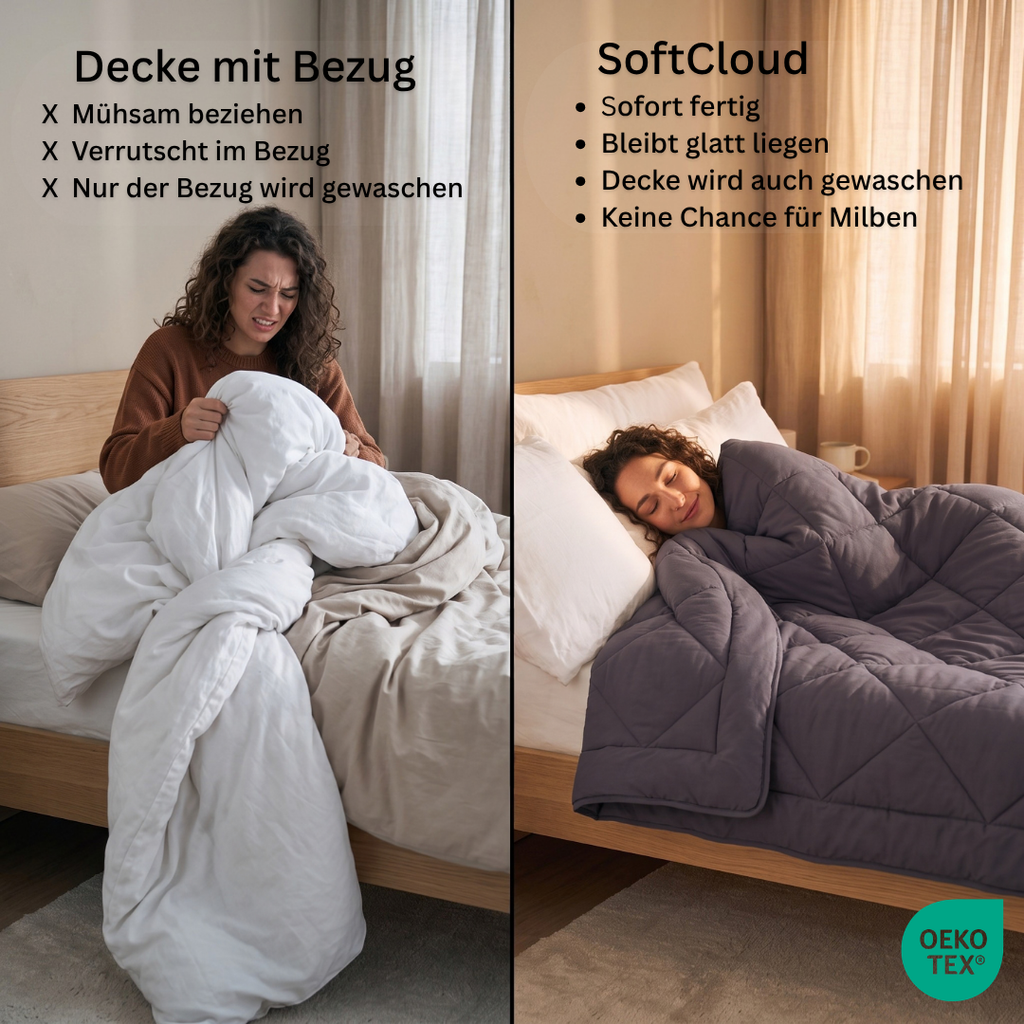 SoftCloud 2-in-1 Decke – nie wieder Bett beziehen
